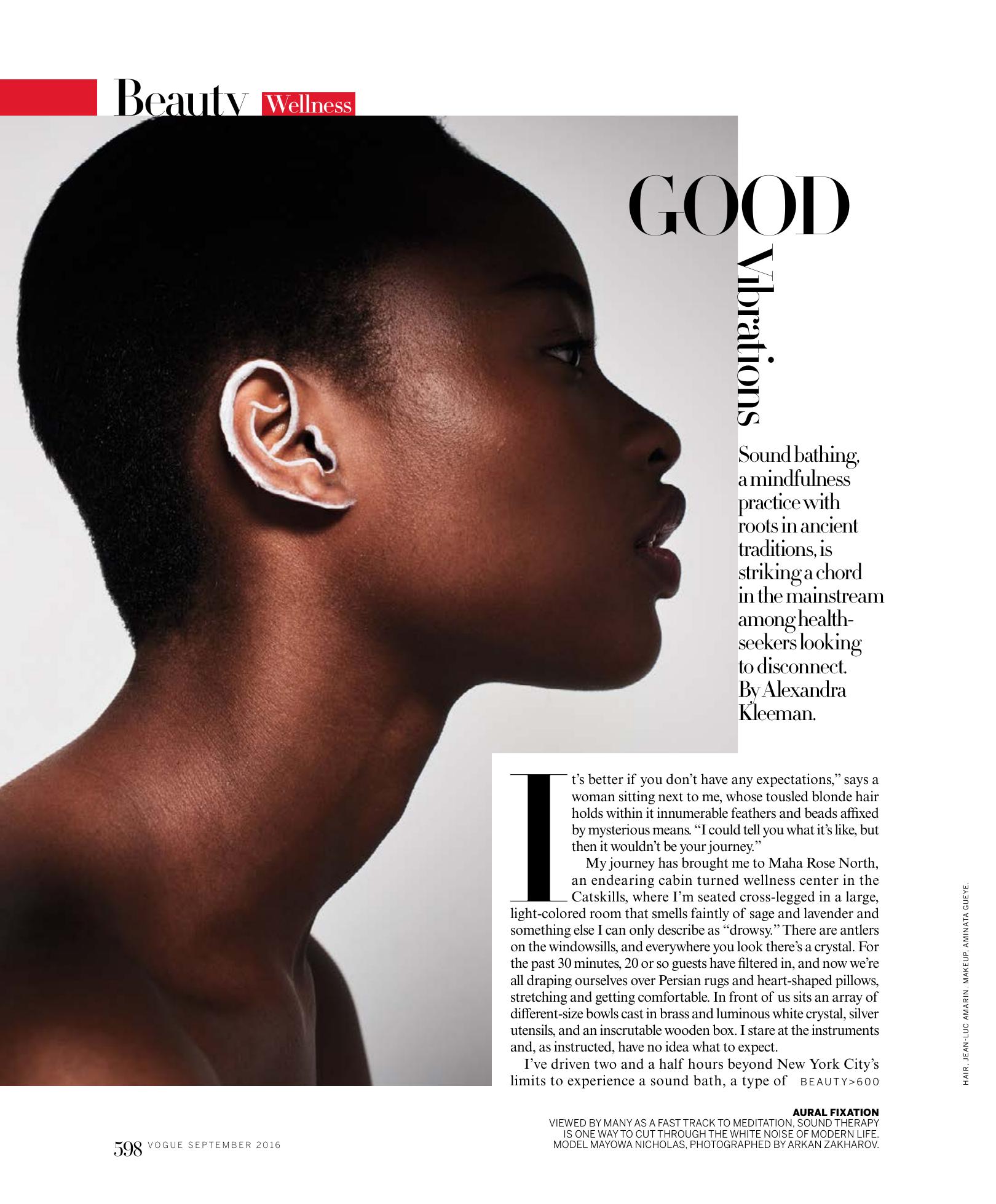 Good Vibrations sound bath story, Vogue